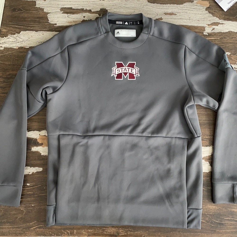 Adidas Mississippi State Men’s Large Gray Crew Neck Athletic Sweatshirt